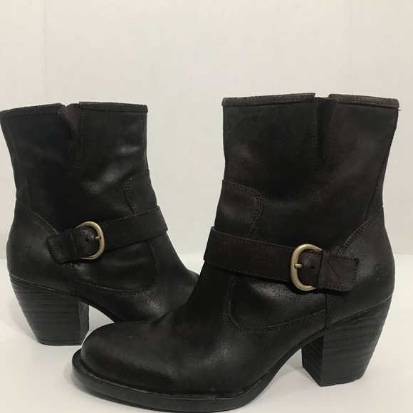 NWOB Born Palmer Castagno Oiled Leather Boots - Picture 2 of 7